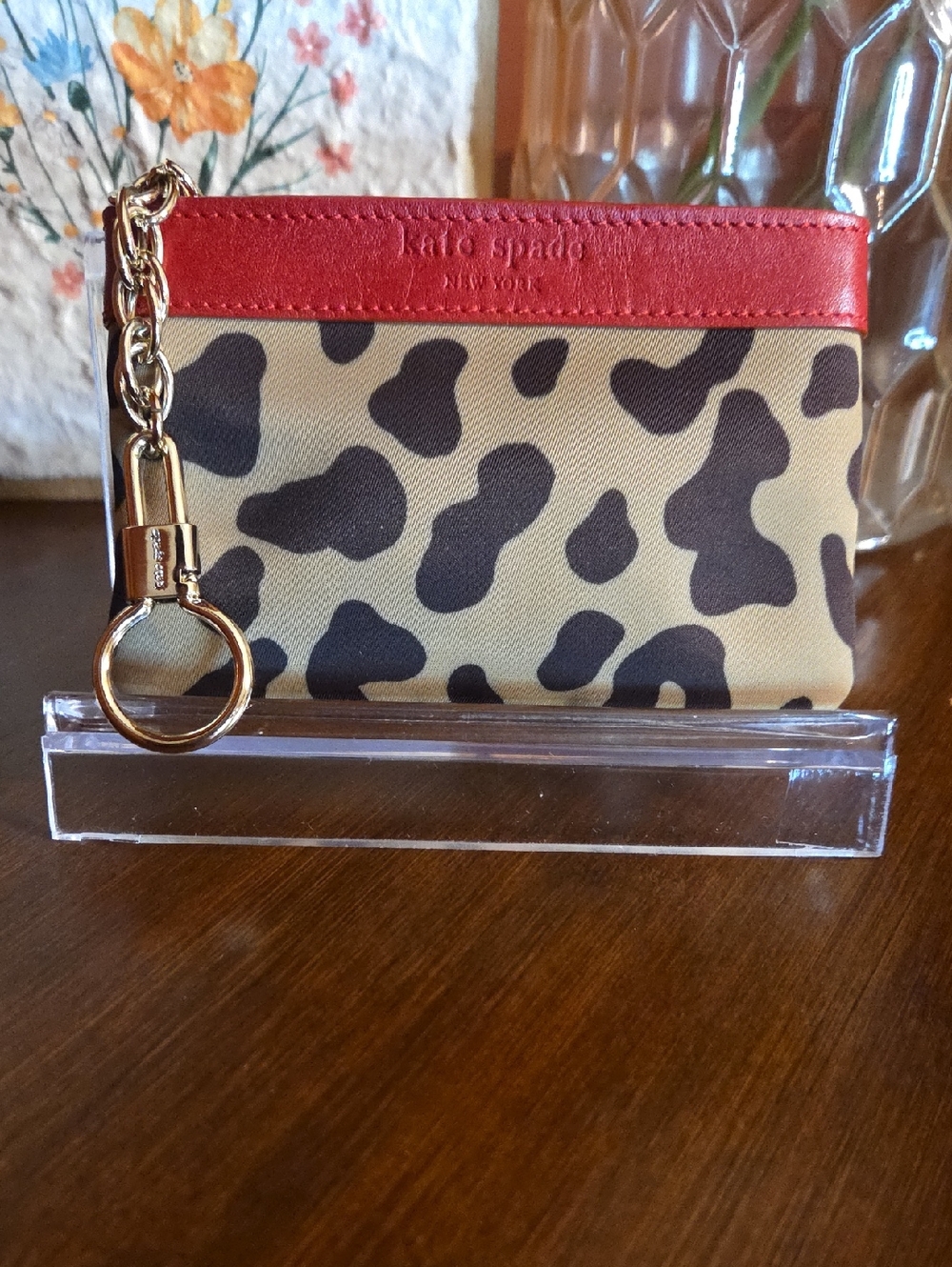 Kate Spade Leopard Print Card & Key Case